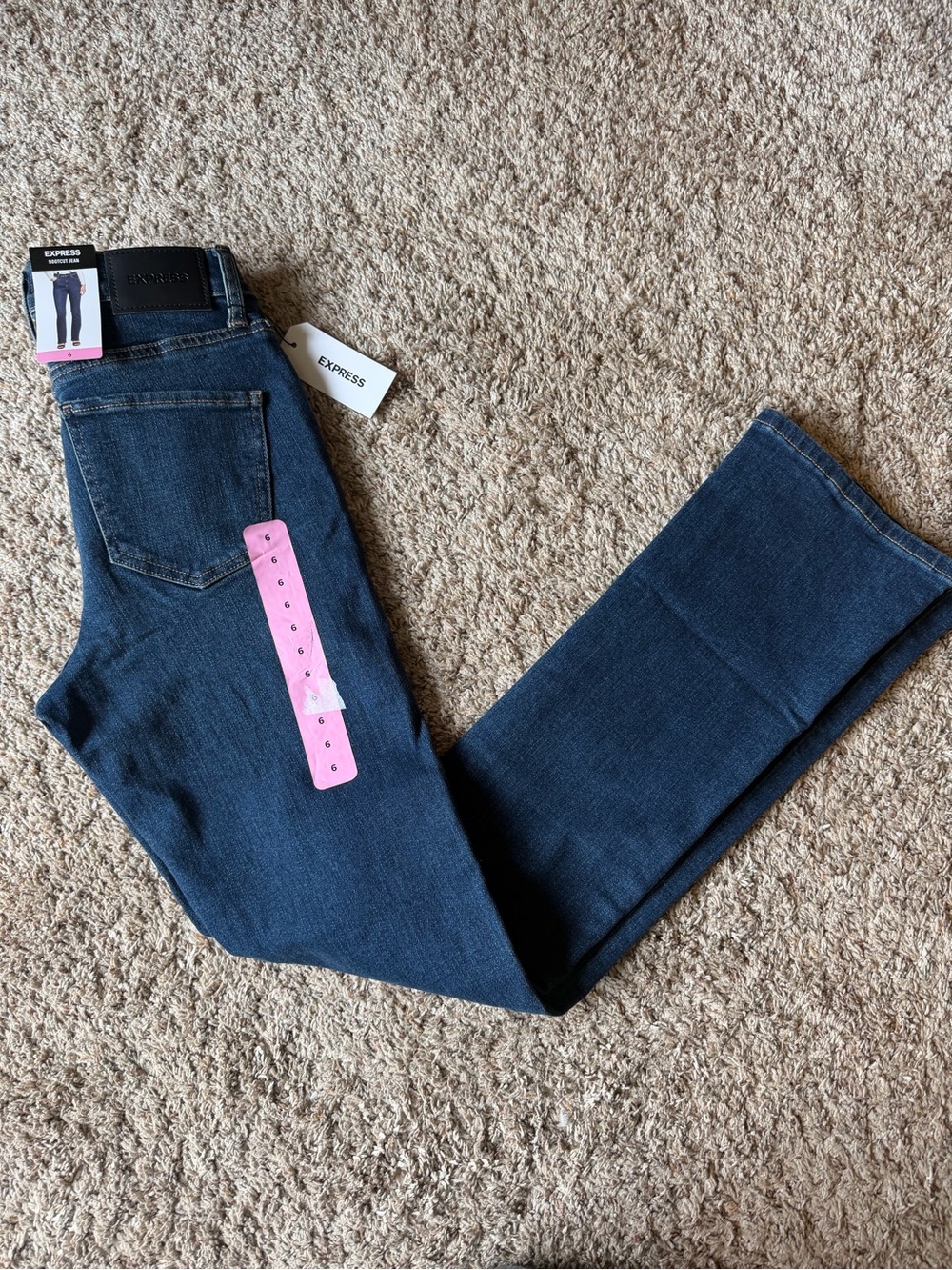 Express Women’s Straight Leg Jeans in Dark Blue